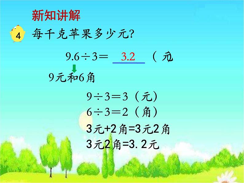 苏教版数学五年级上册 五 小数乘法和除法-除数是整数的小数除法 课件第6页