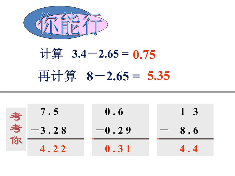 苏教版数学五年级上册 四 小数加法和减法_1 课件第7页