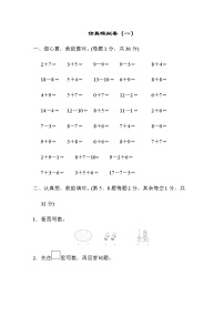 苏教版一上数学仿真模拟卷（一）