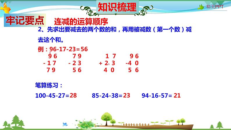 北师大版 二年级数学上册 第1单元《加与减》知识梳理（整理与复习课件）第8页