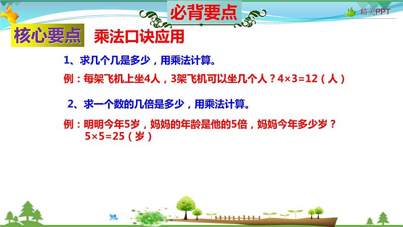 北师大版 二年级数学上册 第5单元《2~5的乘法口诀》知识梳理（整理与复习课件）第5页