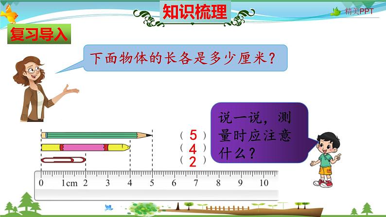 北师大版 二年级数学上册 第6单元《测量》知识梳理（整理与复习课件）03