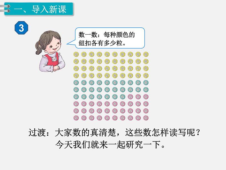 人教版一年级下册数学精品教学课件第3课时  读数、写数第2页