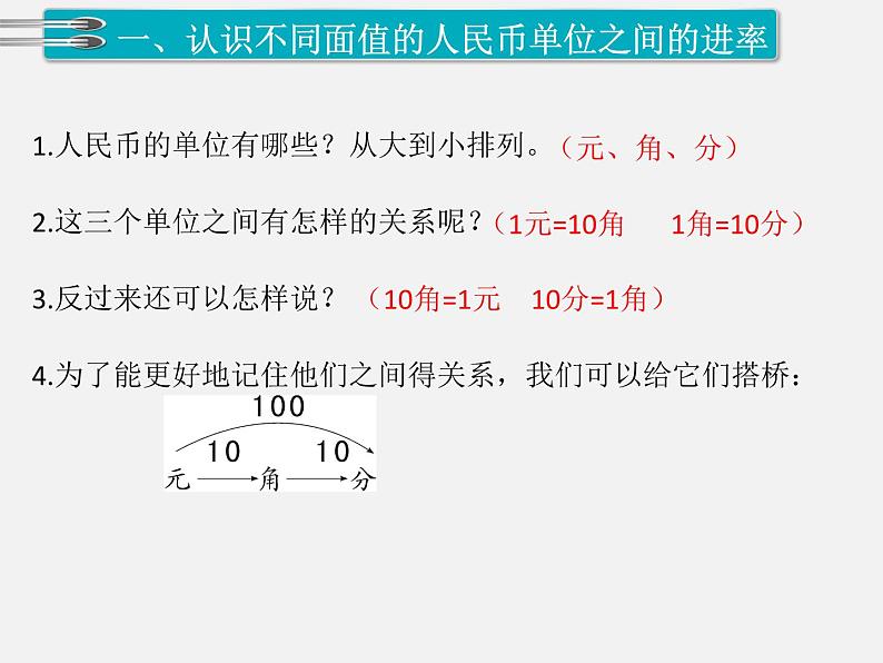 人教版一年级下册数学精品教学课件第8单元  总复习4课时  认识人民币第2页