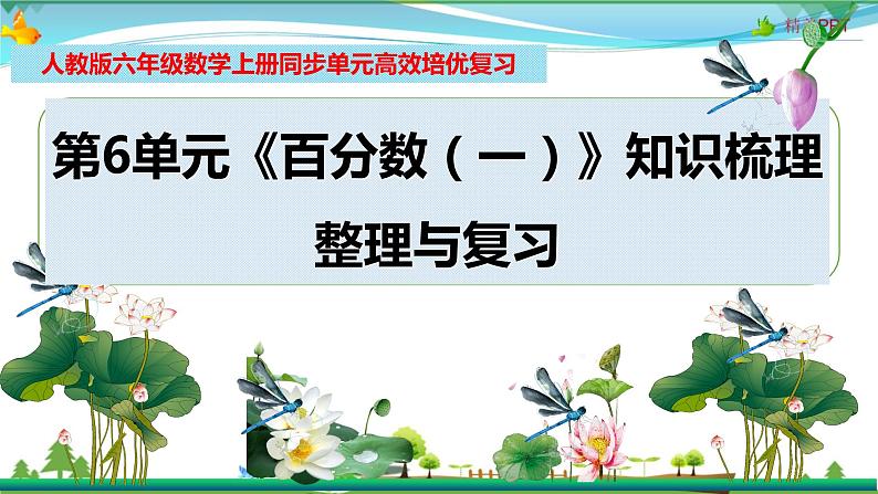 人教版 六年级数学上册 第6单元《百分数（一）》知识梳理（整理与复习课件）01