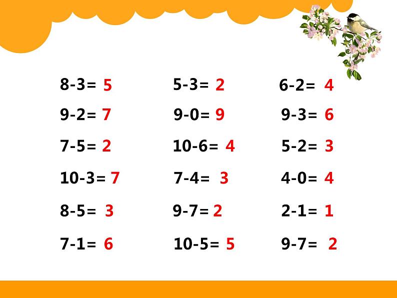北师大版数学一年级上册 3.11 做个减法表(课件)第3页