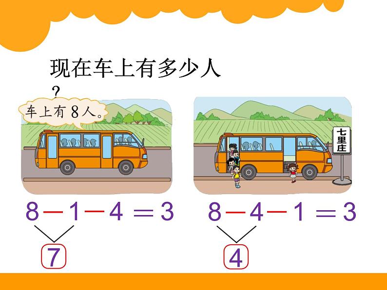 北师大版数学一年级上册 3.9 乘车(课件)04