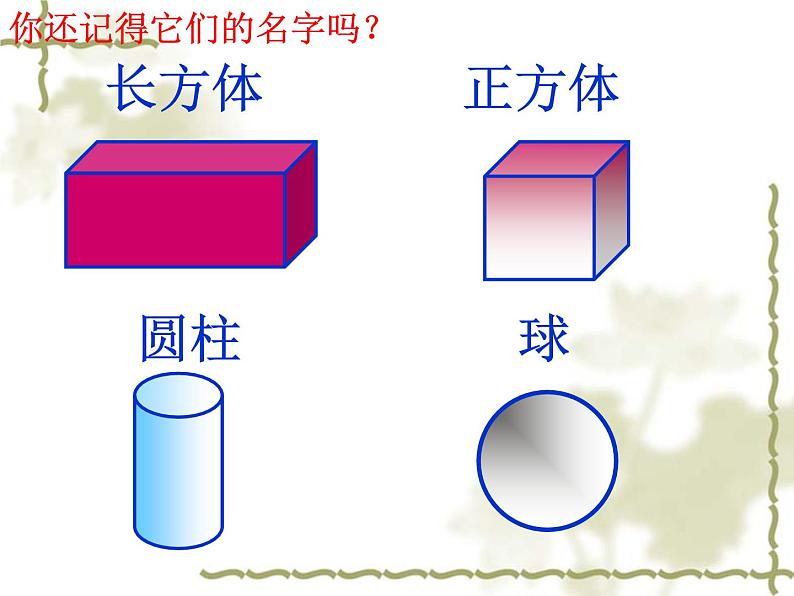 北师大版数学一年级上册 6.1 认识图形(课件)08