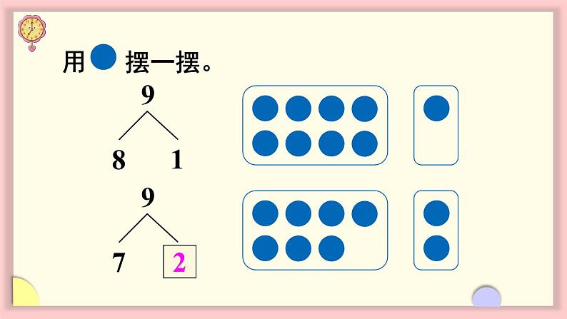 人教版一年级数学上册 5 6~10的认识和加减法 第6课时 8和9的分与合 课件第7页