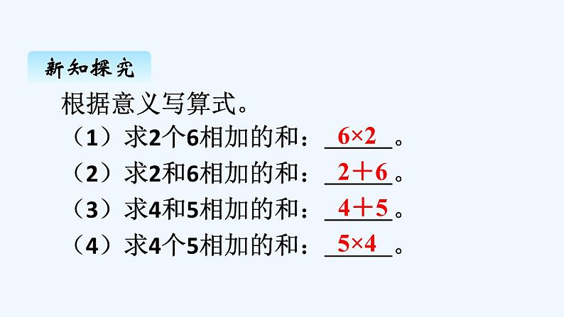 人教版二年级上册数学 四、1乘法的初步认识2 课件第5页