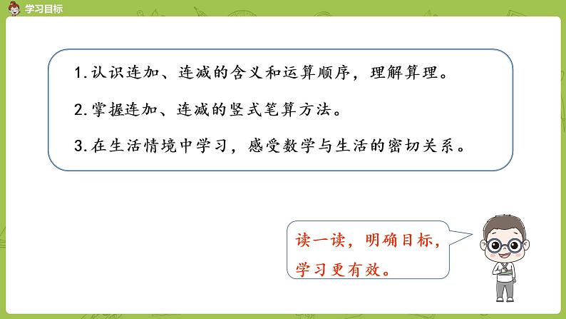 1.苏教二上第一单元 100以内的加法和减法三 第1课时 连加连减课件PPT02