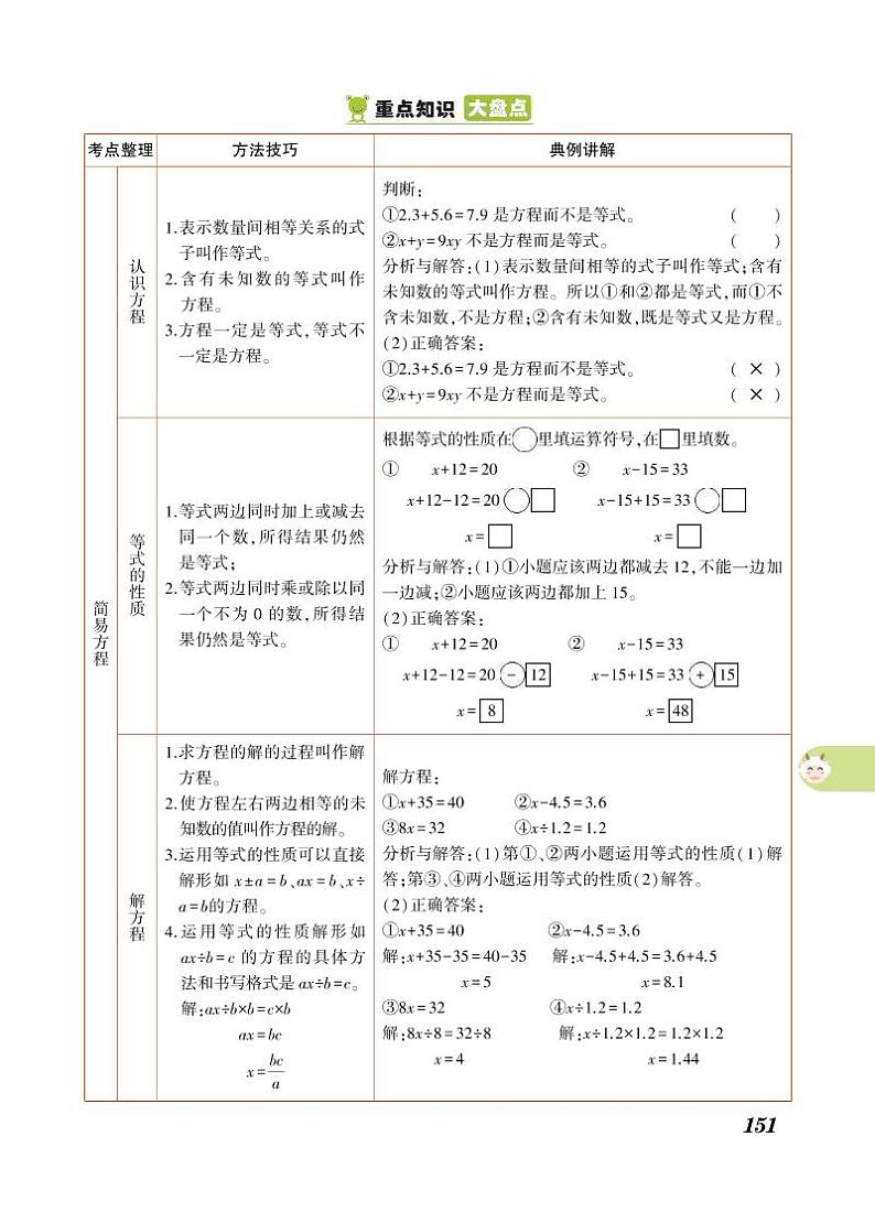 五年级下册数学知识详解第8单元整理与复习（PDF无答案）苏教版第3页