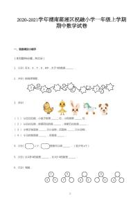 2020_2021学年湖南衡阳蒸湘区祝融小学一年级上学期期中数学试卷