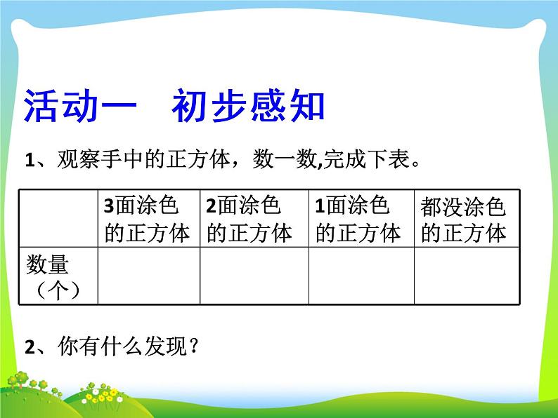 苏教版数学六年级上册 ★ 表面涂色的正方体 课件第4页