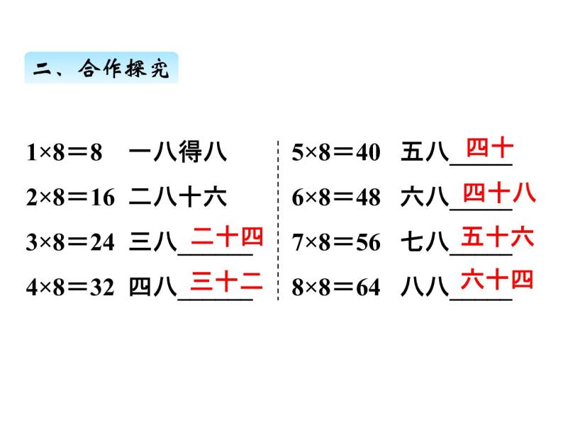 青岛版数学二年级上 第四单元 3 8的乘法口诀及倍的认识 课件06