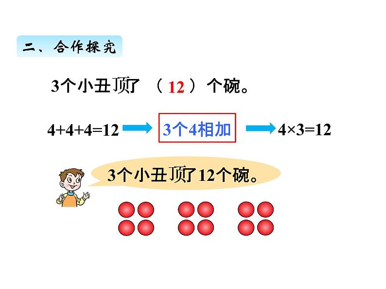 青岛版数学二年级上 第二单元 4 4的乘法口诀 课件第4页