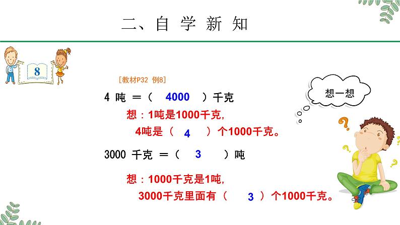 人教版三上数学 第三单元 吨的认识 课件第3页