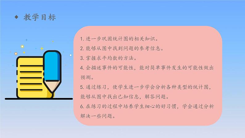 新人教版六年级数学下册6整理与复习19统计与概率练习课课件02