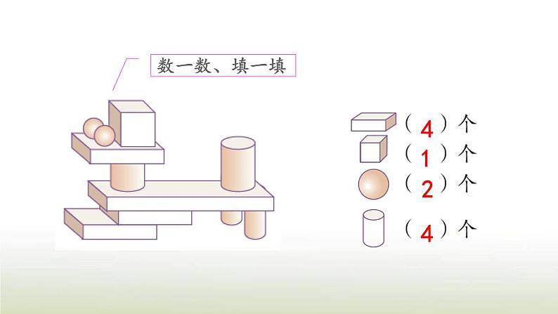 新人教版一年级数学上册4认识图形一4.3练习八PPT课件第8页