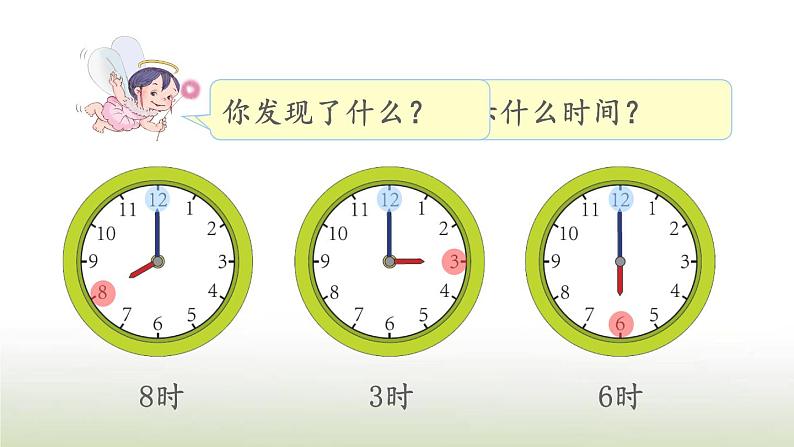 新人教版一年级数学上册7认识钟表7.1认识整时PPT课件第6页