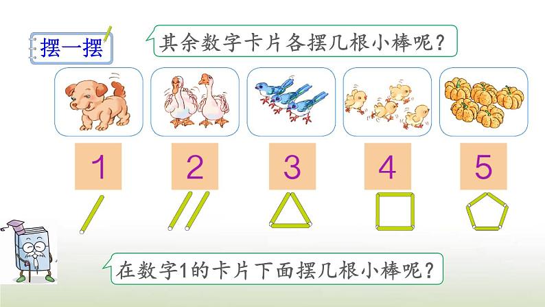 新人教版一年级数学上册31_5的认识和加减法3.1认识1_5PPT课件第8页