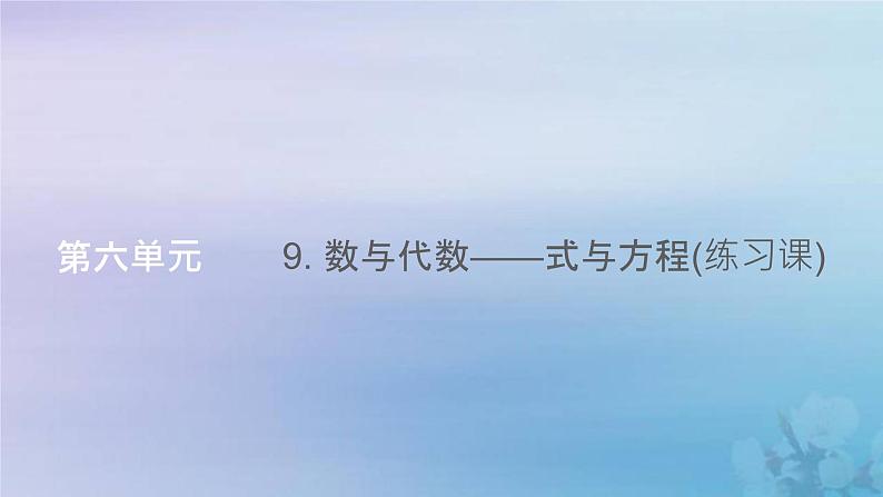 新人教版六年级数学下册6整理与复习9数与代数__式与方程(练习课)课件第1页