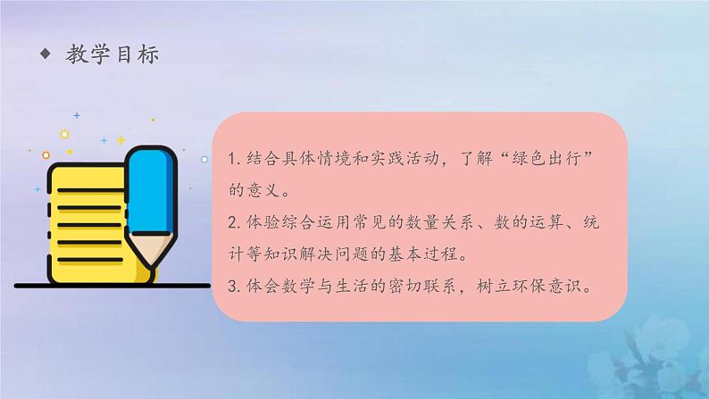 新人教版六年级数学下册6整理与复习24综合与实践__绿色出行课件第2页