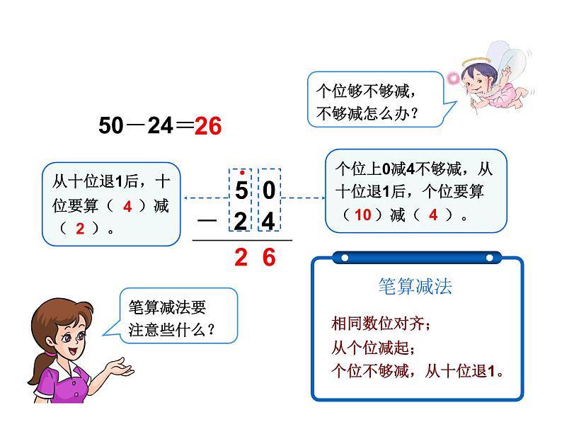 二年级数学上册课件-2.2.2  退位减（2）-人教版04