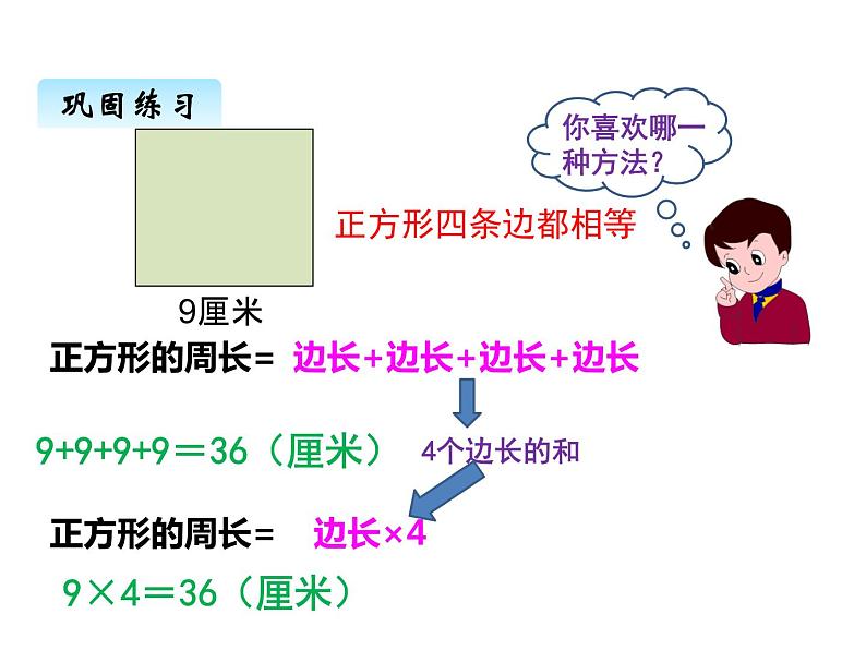 西师大版三年级数学上册 七、2长方形、正方形的周长1（课件）第8页