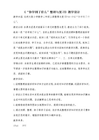 北师大版二年级上册整理与复习教学设计