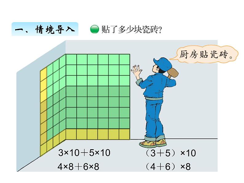 北师大版四年级数学上册四、6乘法分配律（课件）第2页