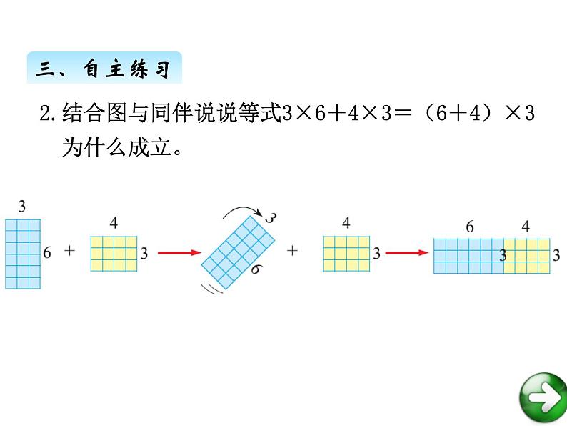 北师大版四年级数学上册四、6乘法分配律（课件）第7页