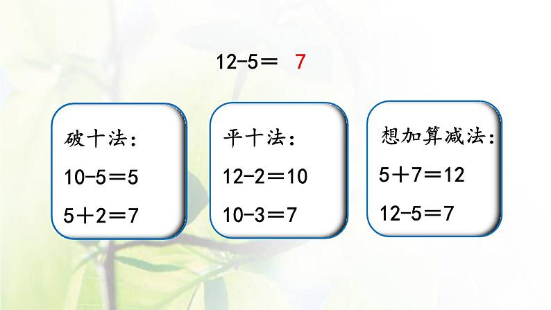 新人教版一年级数学下册220以内的退位减法2.6十几减5432PPT课件05