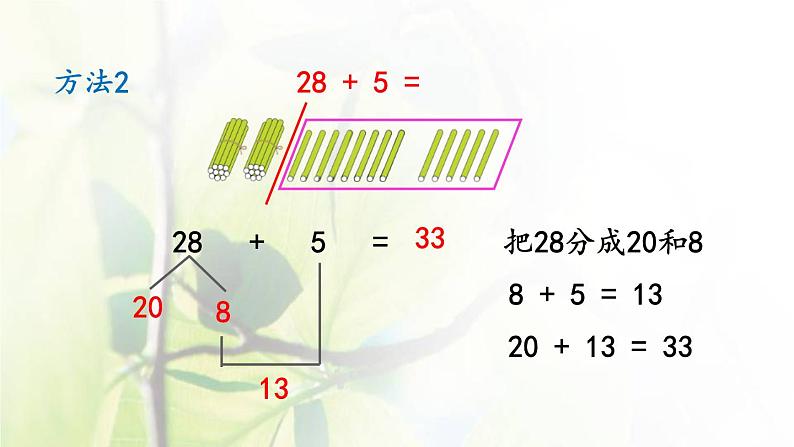 新人教版一年级数学下册6100以内的加法和减法一6.4两位数加一位数整十数进位加PPT课件第7页