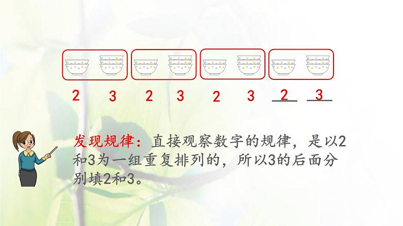 新人教版一年级数学下册7找规律7.2简单的图形和数字的排列规律PPT课件04