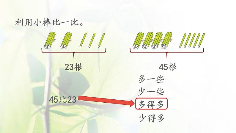 新人教版一年级数学下册4100以内数的认识4.6多一些少一些多得多少得多PPT课件08