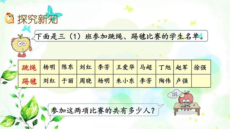 新人教版三年级数学上册9数学广角__集合9.1利用集合图解决简单实际问题课件第3页