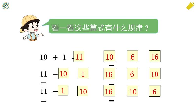 人教版一年级上册第六单元——第3课时 十加几、十几加几和相应的减法（教案+课件）08