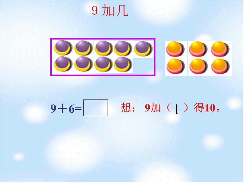 人教新课标一年级数学上册 9加几课件07