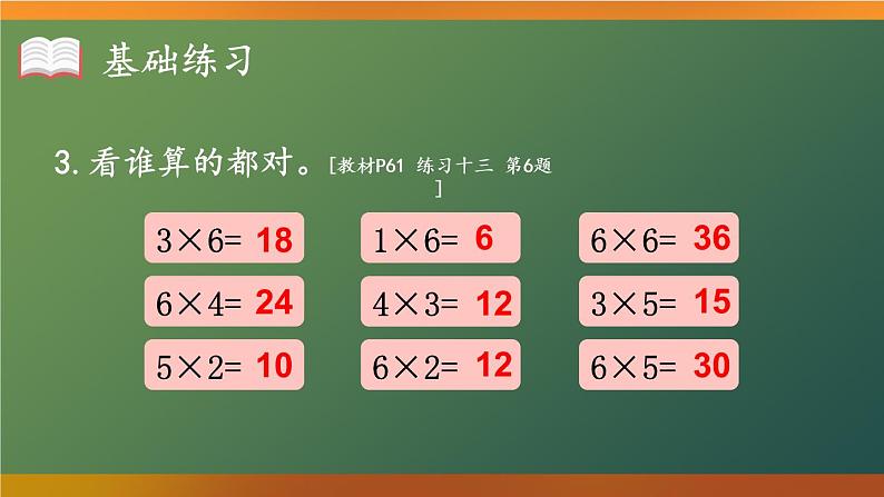 人教版二年级上册——第四单元- 第5课时 6的乘法口诀、练习课--课件05