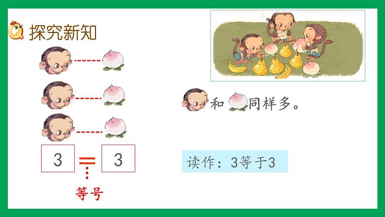 2021-2022学年小学数学人教版一年级上册 3 1-5的认识和加减法 3.2 比大小 课件第3页