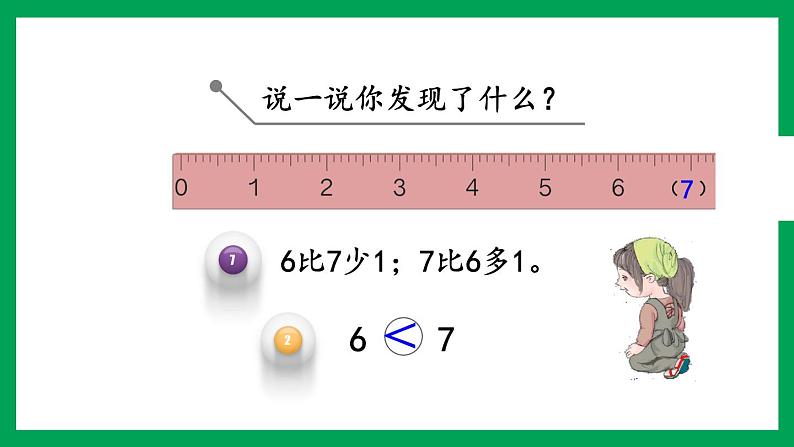 2021-2022学年小学数学人教版一年级上册 5 6-10的认识和加减法 5.2 6和7的基数含义和序数含义 课件第7页