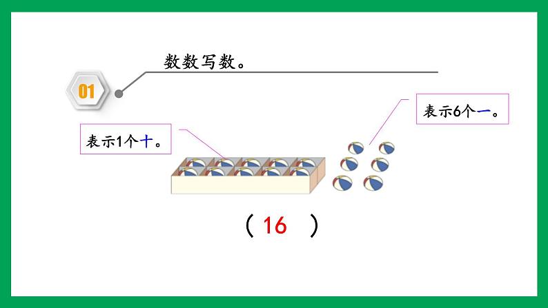 2021-2022学年小学数学人教版一年级上册 6 11-20各数的认识 6.3 练习十七 课件06