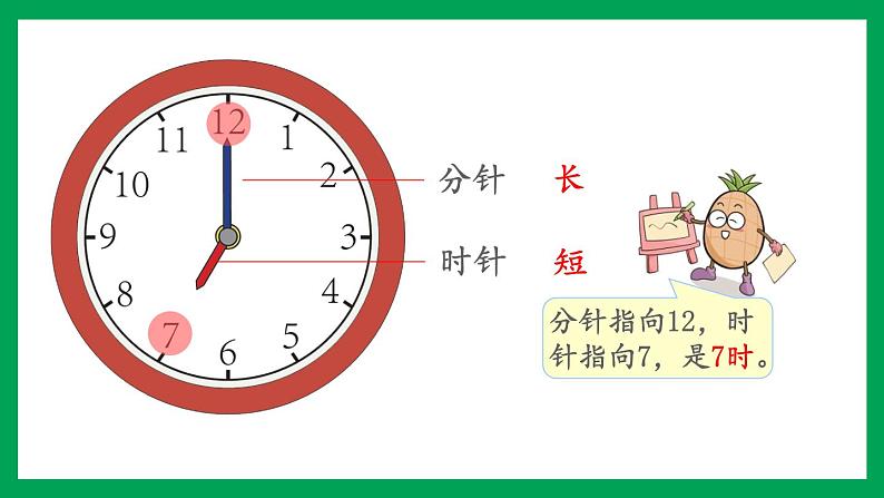 2021-2022学年小学数学人教版一年级上册 7 认识钟表 7.1 认识整时 课件第5页