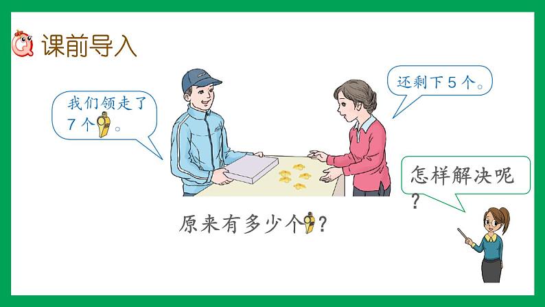 2021-2022学年小学数学人教版一年级上册 8 20以内的进位加法 8.9 解决原来一共有多少的问题 课件第2页