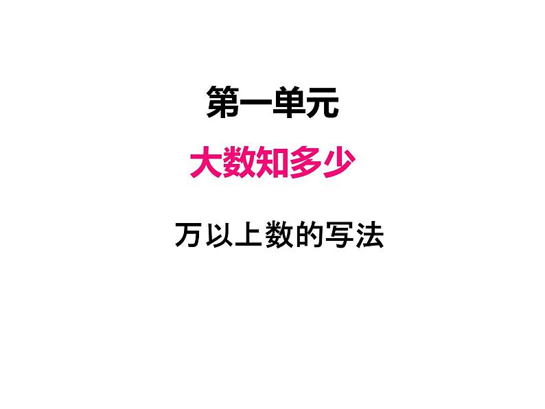 青岛版（六三制） 四年级数学上册一、3万以上数的写法（课件）第1页