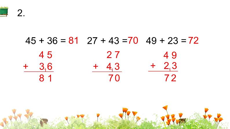 人教版二年级数学上册 2 100以内的加法和减法（二） 第3课时 加法练习题 课件03