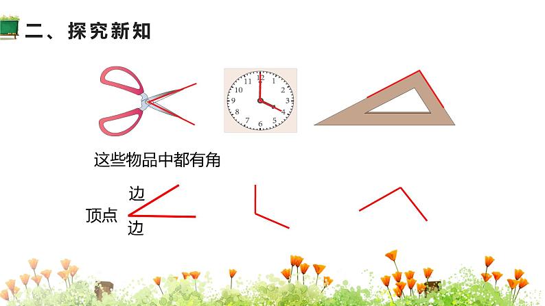 人教版二年级数学上册 3角的初步认识 第1课时 角的初步认识 课件第3页