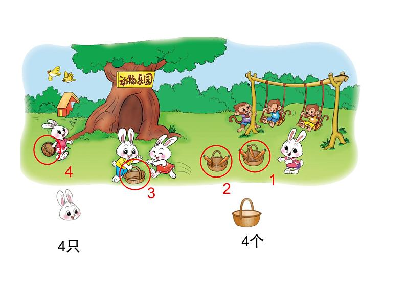 一年级上册数学课件-1.6 动物乐园（4）-北师大版第4页