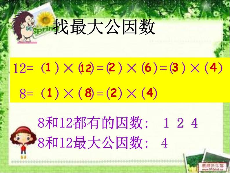 五年级上册数学课件-5.6 找最大公因数（5）-北师大版03